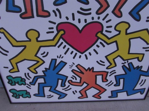 LARGE KEITH HARING ART PRINT - FRAMED