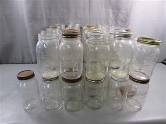 5 DOZEN QUART CANNING JARS - KERR, BALL & MISC.