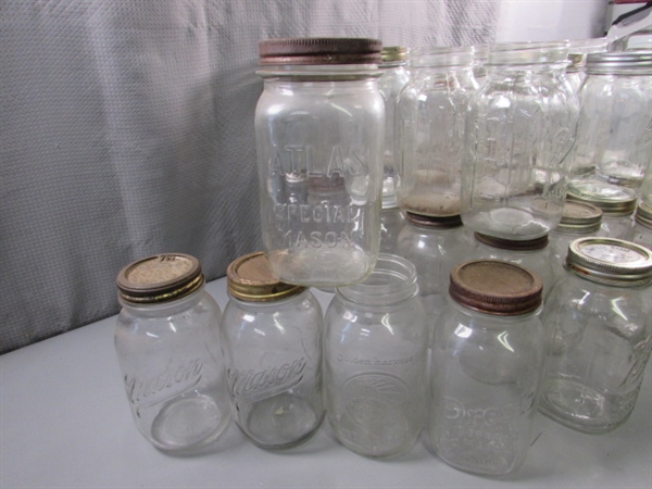 5 DOZEN QUART CANNING JARS - KERR, BALL & MISC.