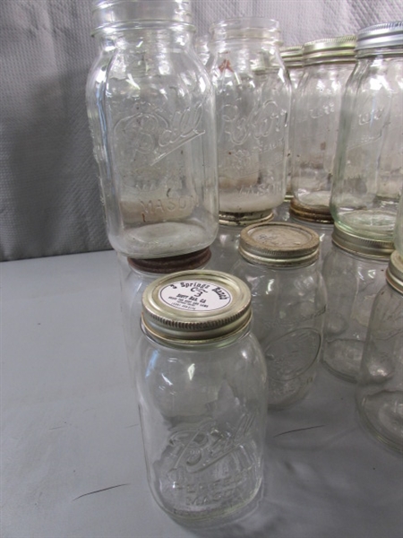 5 DOZEN QUART CANNING JARS - KERR, BALL & MISC.