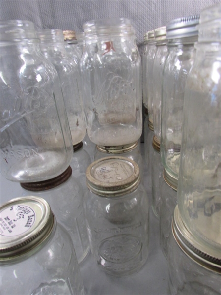 5 DOZEN QUART CANNING JARS - KERR, BALL & MISC.