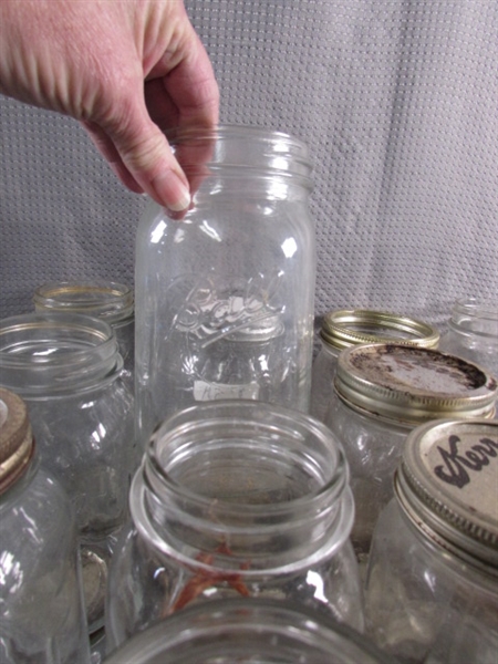 5 DOZEN QUART CANNING JARS - KERR, BALL & MISC.