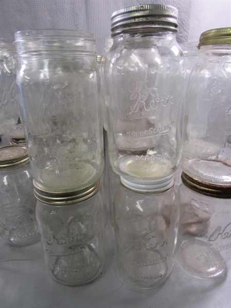 5 DOZEN QUART CANNING JARS - KERR, BALL & MISC.