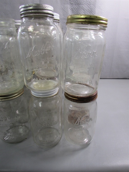 5 DOZEN QUART CANNING JARS - KERR, BALL & MISC.