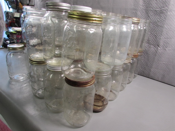 5 DOZEN QUART CANNING JARS - KERR, BALL & MISC.