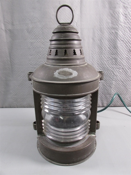 ANTIQUE ELECTRIFIED PERKO MARINE LANTERN - WORKS