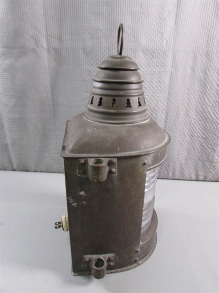 ANTIQUE ELECTRIFIED PERKO MARINE LANTERN - WORKS