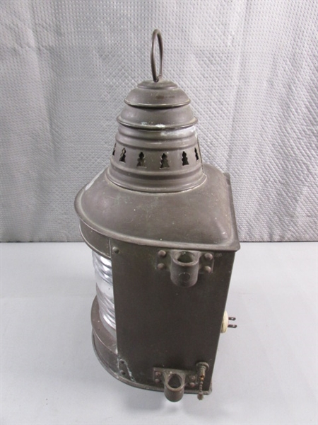 ANTIQUE ELECTRIFIED PERKO MARINE LANTERN - WORKS