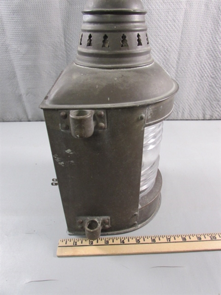 ANTIQUE ELECTRIFIED PERKO MARINE LANTERN - WORKS