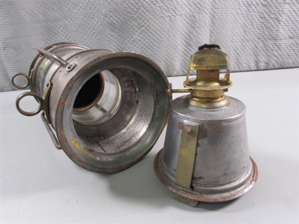 ANTIQUE 'ANCHOR' OIL MARINE LANTERN