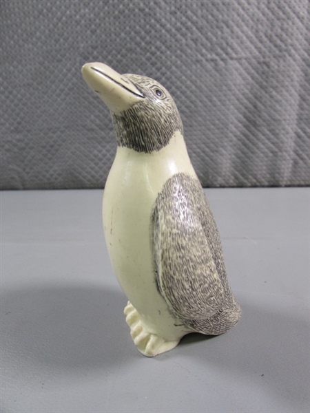 CARVED PENGUIN - RESIN? BONE?