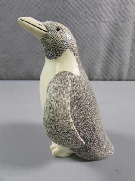 CARVED PENGUIN - RESIN? BONE?