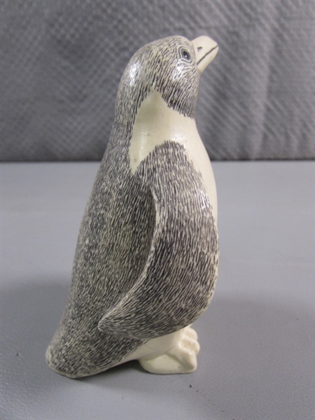 CARVED PENGUIN - RESIN? BONE?