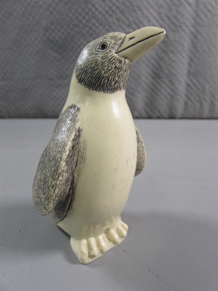 CARVED PENGUIN - RESIN? BONE?