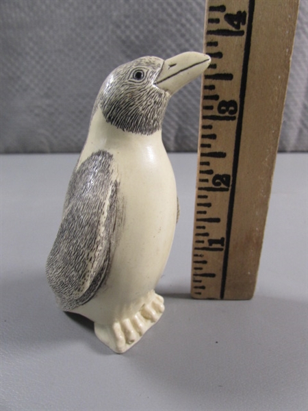 CARVED PENGUIN - RESIN? BONE?