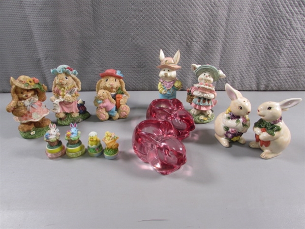 BUNNY FIGURINES & VOTIVE HOLDERS