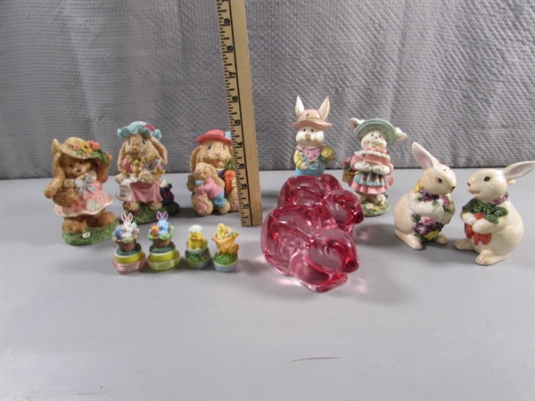 BUNNY FIGURINES & VOTIVE HOLDERS