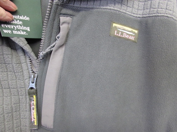 MEN'S L.L. BEAN XXL TALL GRAY WINDPROOF FLEECE JACKET - NEW W/TAGS