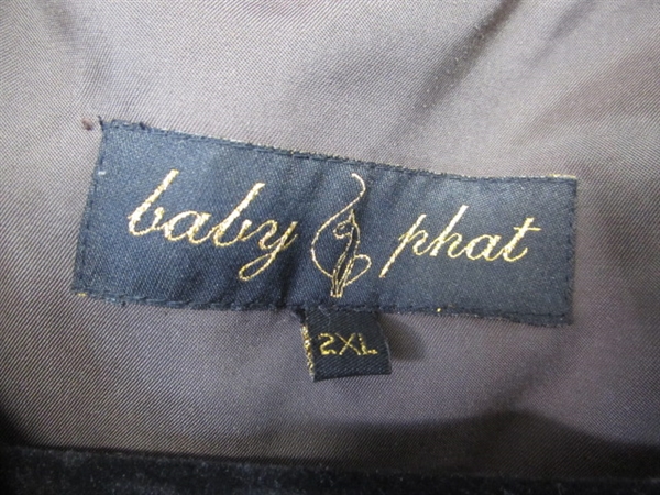 BABY PHAT JUNIORS 2XL BROWN JACKET W/FAUX FUR HOOD TRIM