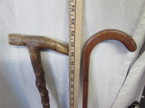 STUBAI ICE CLIMBING PICK & 2 WOODEN WALKING STICKS