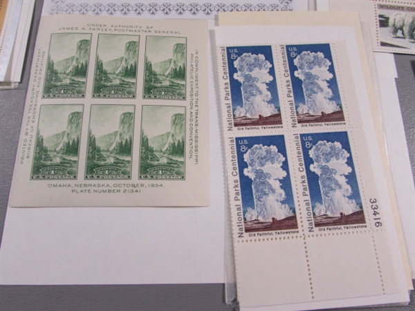 POSTAGE STAMP COLLECTION #1 - NEW UNHINGED & SOME POSTCARDS