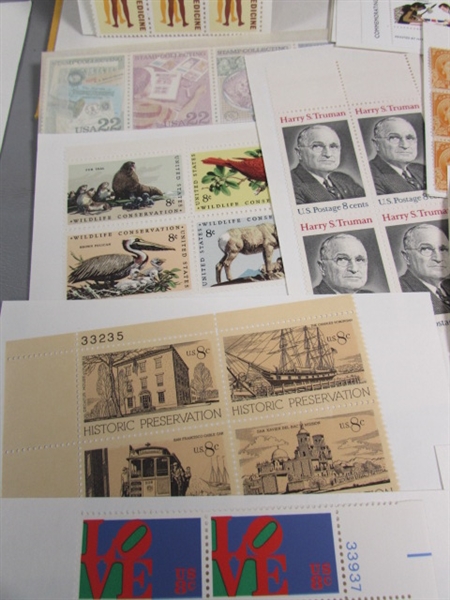 POSTAGE STAMP COLLECTION #1 - NEW UNHINGED & SOME POSTCARDS