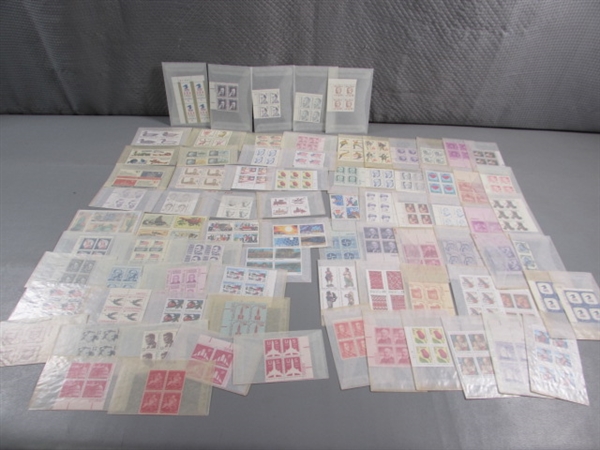 POSTAGE STAMP COLLECTION #3 - MOST ARE NEW & UNHINGED IN BLOCKS OF 4