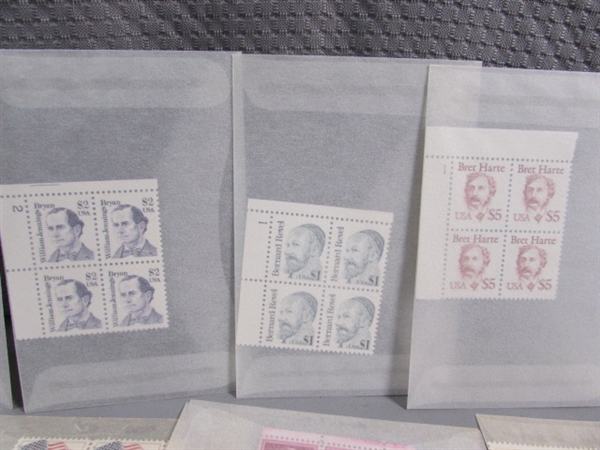 POSTAGE STAMP COLLECTION #3 - MOST ARE NEW & UNHINGED IN BLOCKS OF 4