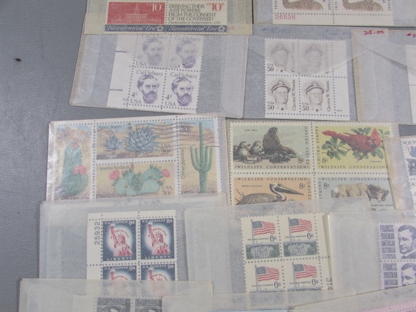 POSTAGE STAMP COLLECTION #3 - MOST ARE NEW & UNHINGED IN BLOCKS OF 4