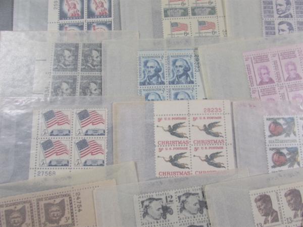 POSTAGE STAMP COLLECTION #3 - MOST ARE NEW & UNHINGED IN BLOCKS OF 4