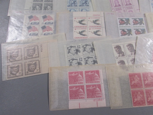 POSTAGE STAMP COLLECTION #3 - MOST ARE NEW & UNHINGED IN BLOCKS OF 4