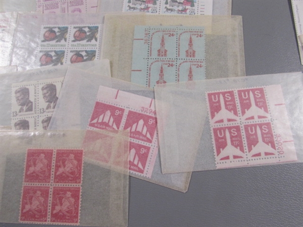 POSTAGE STAMP COLLECTION #3 - MOST ARE NEW & UNHINGED IN BLOCKS OF 4