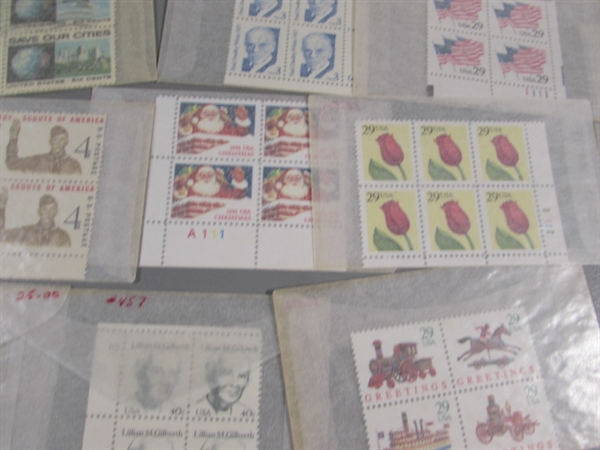 POSTAGE STAMP COLLECTION #3 - MOST ARE NEW & UNHINGED IN BLOCKS OF 4