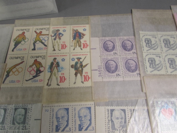 POSTAGE STAMP COLLECTION #3 - MOST ARE NEW & UNHINGED IN BLOCKS OF 4