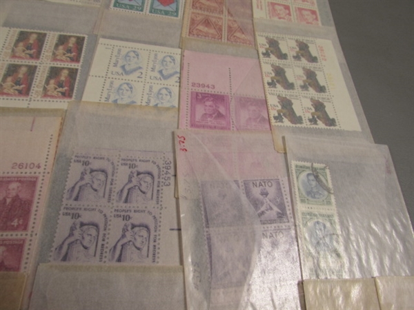 POSTAGE STAMP COLLECTION #3 - MOST ARE NEW & UNHINGED IN BLOCKS OF 4