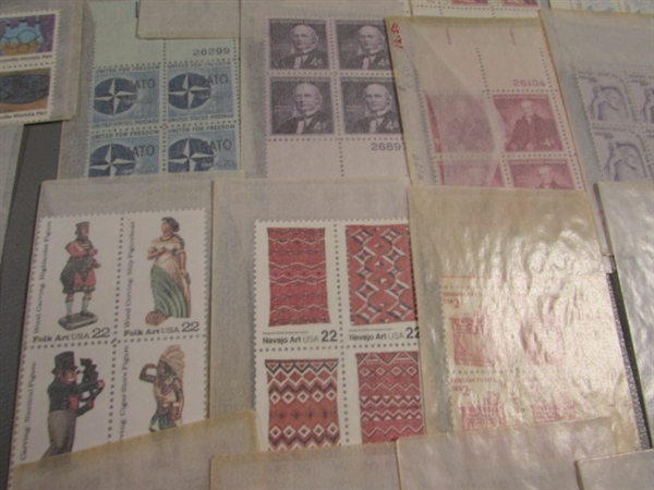 POSTAGE STAMP COLLECTION #3 - MOST ARE NEW & UNHINGED IN BLOCKS OF 4