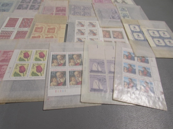 POSTAGE STAMP COLLECTION #3 - MOST ARE NEW & UNHINGED IN BLOCKS OF 4