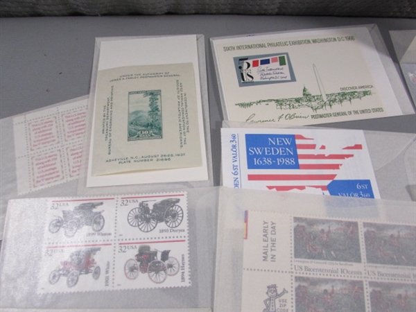 POSTAGE STAMP COLLECTION #4 - MOST ARE NEW & UNHINGED IN BLOCKS OF 4