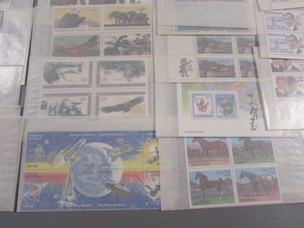 POSTAGE STAMP COLLECTION #4 - MOST ARE NEW & UNHINGED IN BLOCKS OF 4