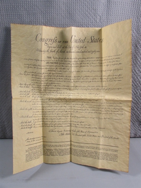 ANTIQUED REPRODUCTIONS OF THE 'DECLARATION OF INDEPENDENCE' & 'CONGRELS' OF THE UNITED STATES