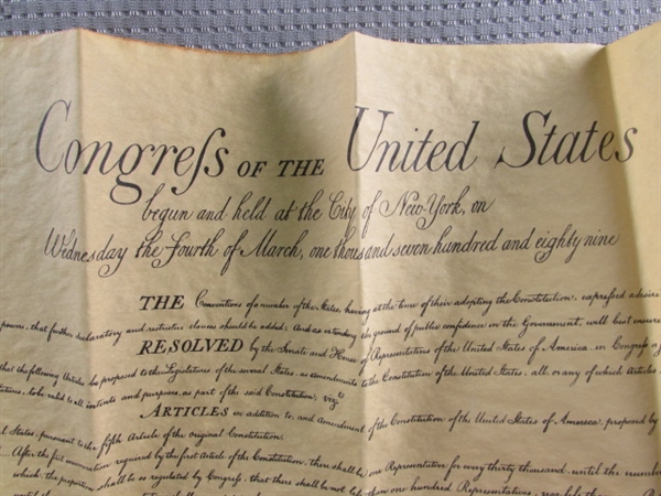 ANTIQUED REPRODUCTIONS OF THE 'DECLARATION OF INDEPENDENCE' & 'CONGRELS' OF THE UNITED STATES