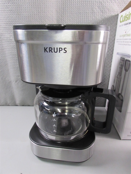 KRUPS 4 CUP COFFEE MAKER & CUISINART STICK BLENDER - NEW