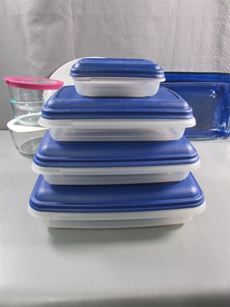 PYREX BAKEWARE & STORAGE, CORNINGWARE CASSEROLE PLUS MORE