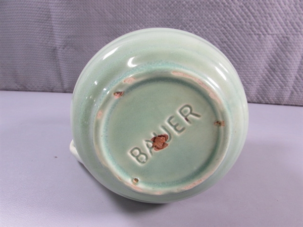 VINTAGE 'BAUER' RINGWARE PITCHER - MINT GREEN