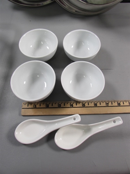 MELAMINE TRAYS & NOODLE BOWLS, STAINLESS CLOCHES, STRAINERS & MORE