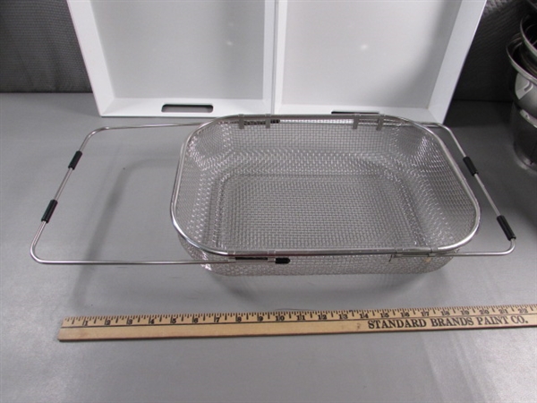 MELAMINE TRAYS & NOODLE BOWLS, STAINLESS CLOCHES, STRAINERS & MORE