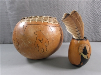 HAND CARVED GOURDS