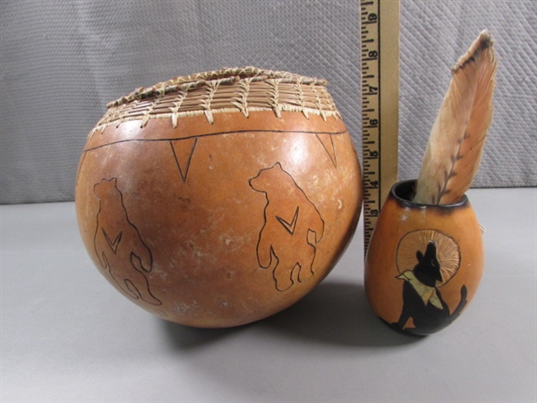 HAND CARVED GOURDS