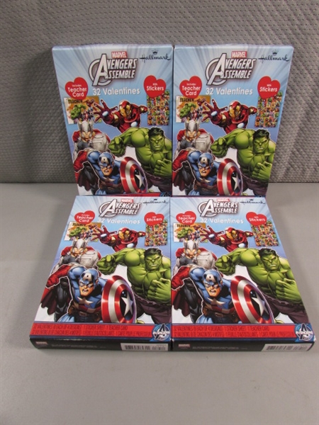 4 NEW BOXES OF AVENGERS VALENTINES DAY CARDS - 32 COUNT X 4