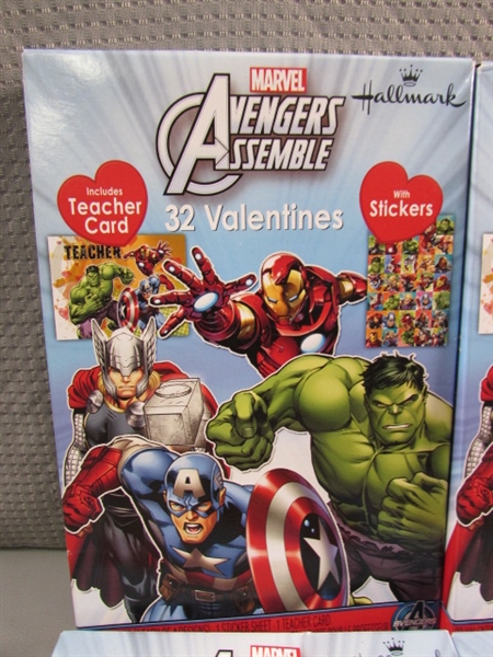 4 NEW BOXES OF AVENGERS VALENTINES DAY CARDS - 32 COUNT X 4